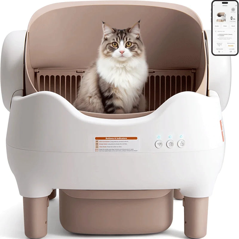 APP-Controlled Automatic Cat Litter Box – Self-Cleaning, Odor-Eliminating