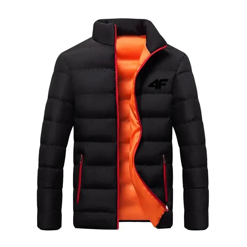 Men's Cotton Coat – Casual, Lightweight, Warm, Stand Collar, High Quality