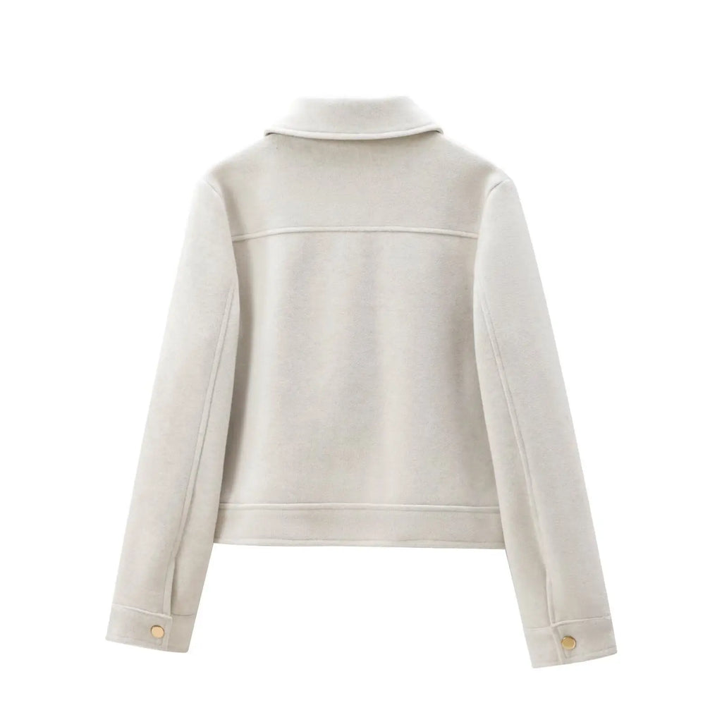 Veste Femme Zippée – Manches Longues, Poches, Automne/Hiver, Style Urbain Élégant