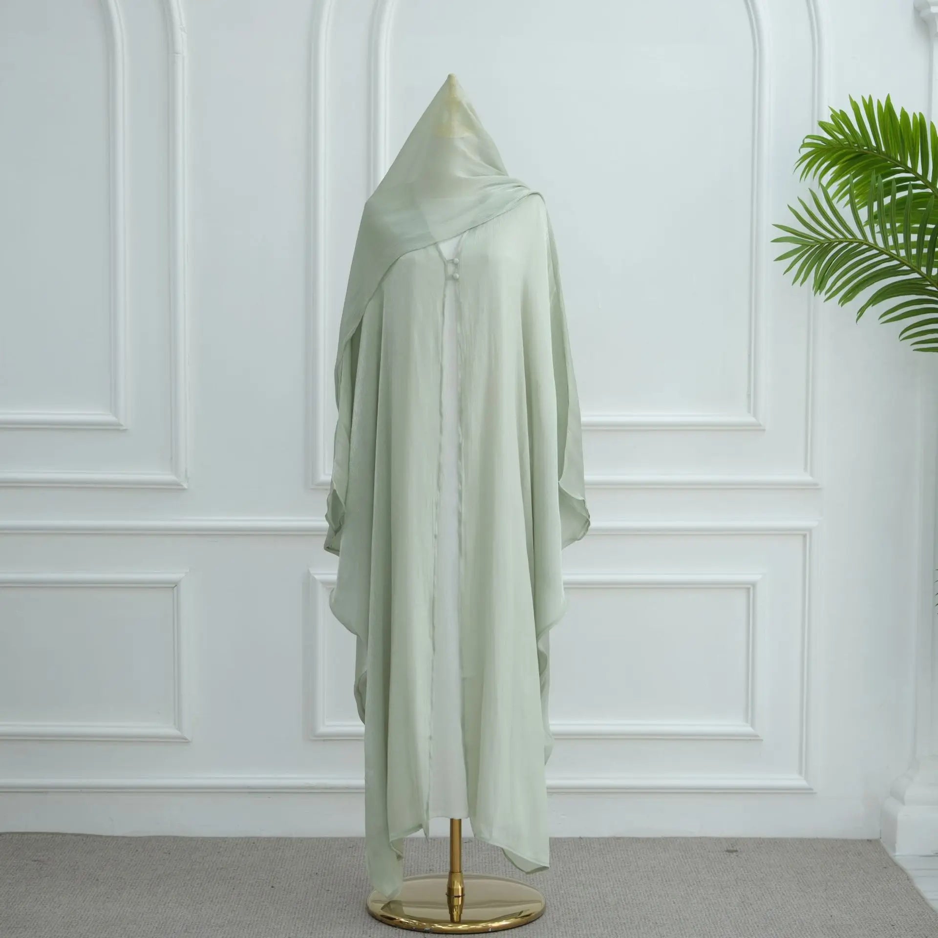 Islamic Dubai Open Abaya with Hijab – Modest Luxury Kaftan for Women Eid & Ramadan