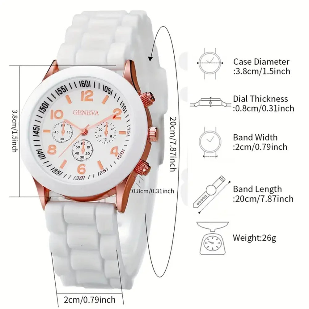 Coeur Chic – 6-Piece Silicone Watch Set