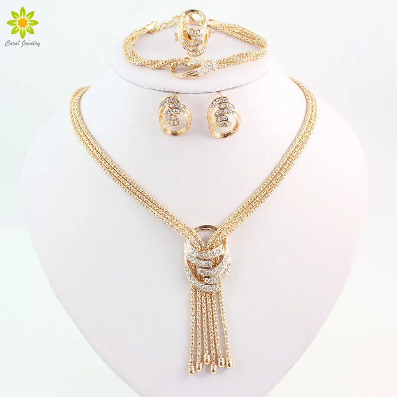 Latest African Beads Jewelry Set – Necklace, Bangle, Earrings & Ring