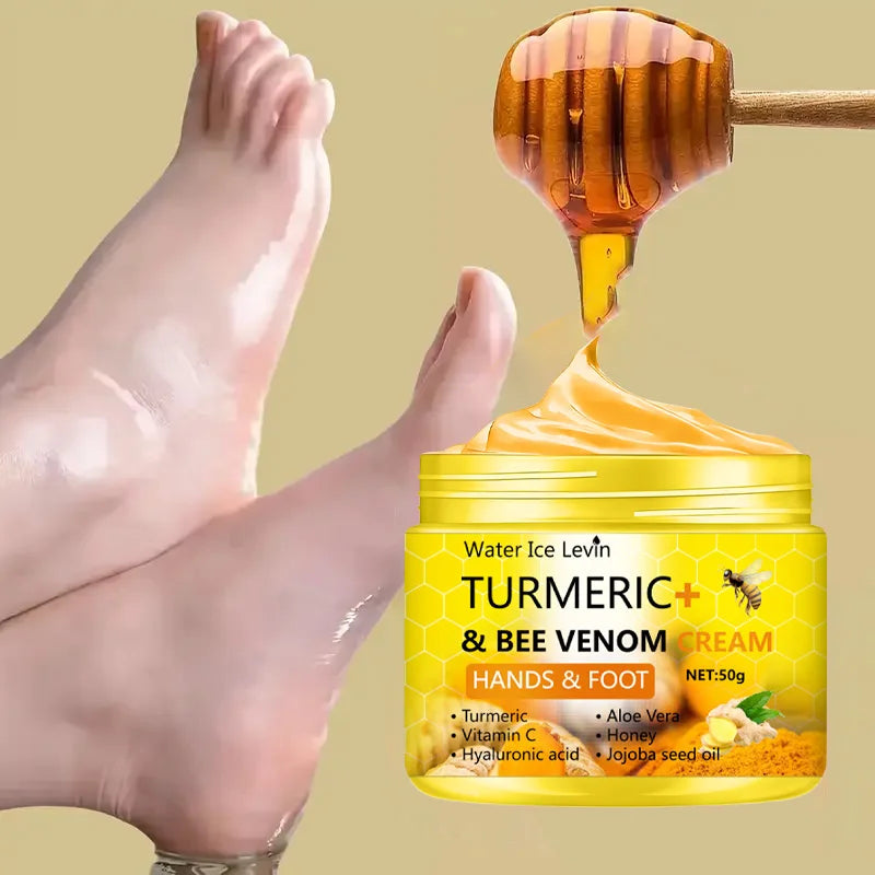 Turmeric & Bee Venom Foot Cream – Anti-Dry, Crack Repair, Hand & Foot Skin Care, 50g