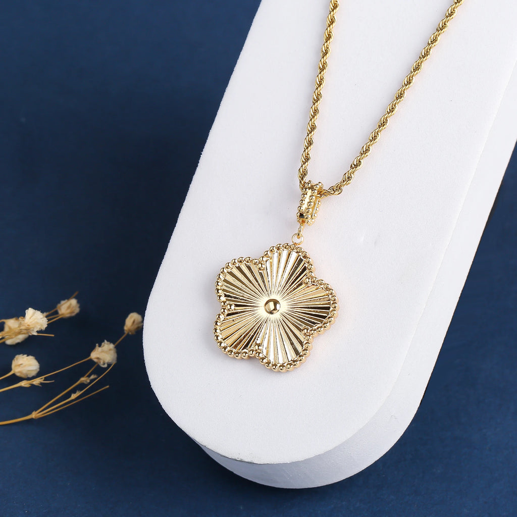 Classic Stainless Steel Laser Pendant Necklace – 45/60cm for Women