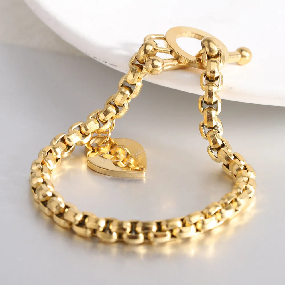 6MM Stainless Steel Heart Bracelet – Women’s Hand Chain