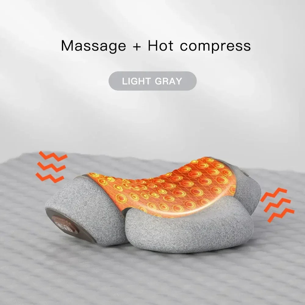 Electric Neck Massager Pillow – Heating, Vibration, Cervical Traction, Memory Foam Spine Support