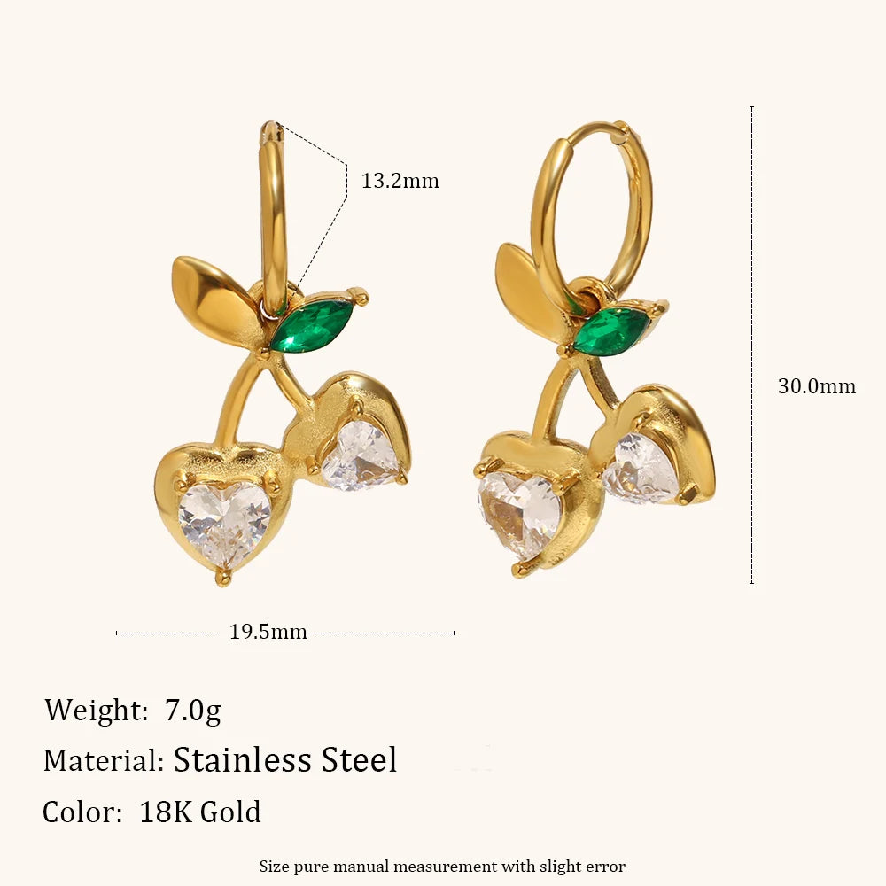 La.Muses Sparkling Cherry Zircon Jewelry Set