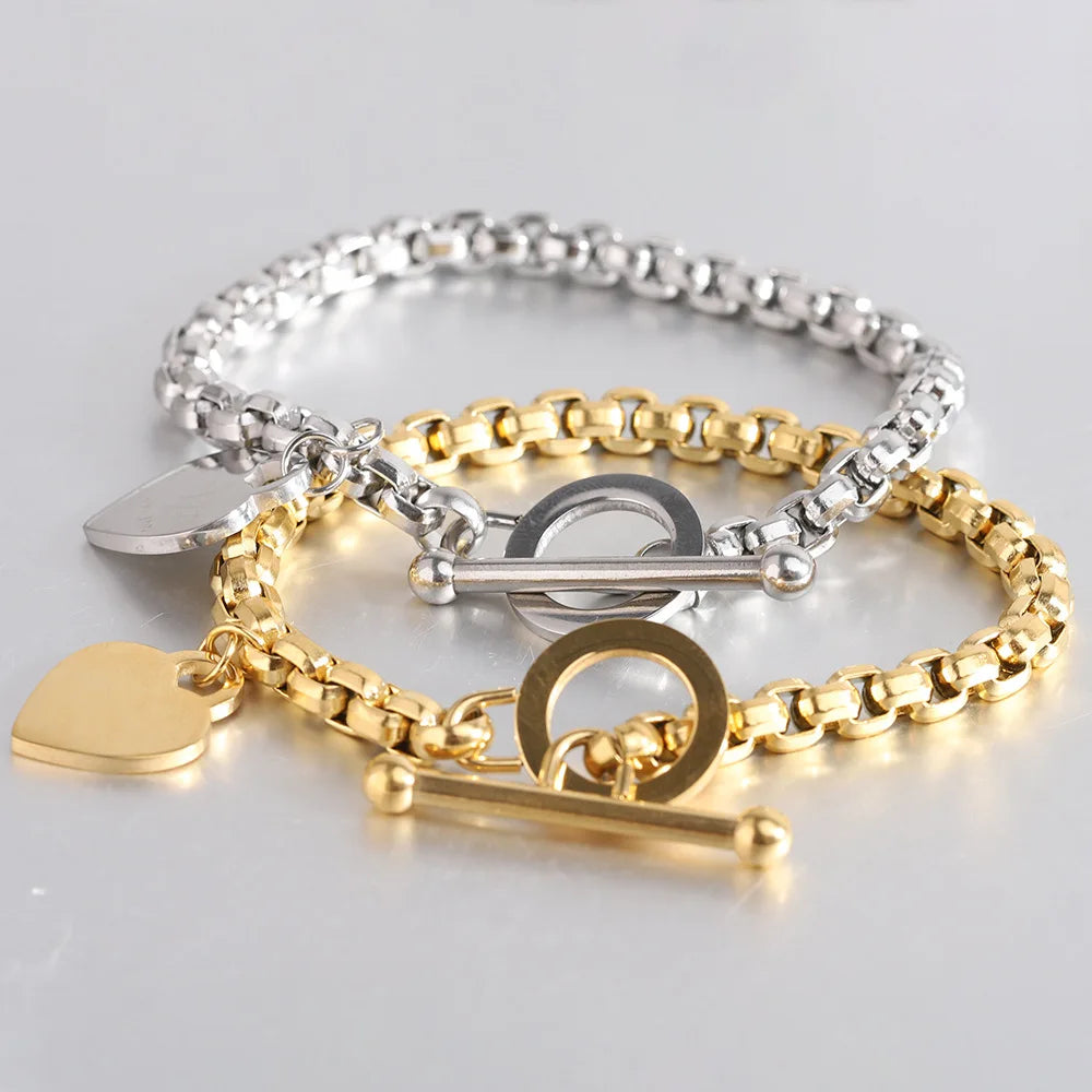 6MM Stainless Steel Heart Bracelet – Women’s Hand Chain