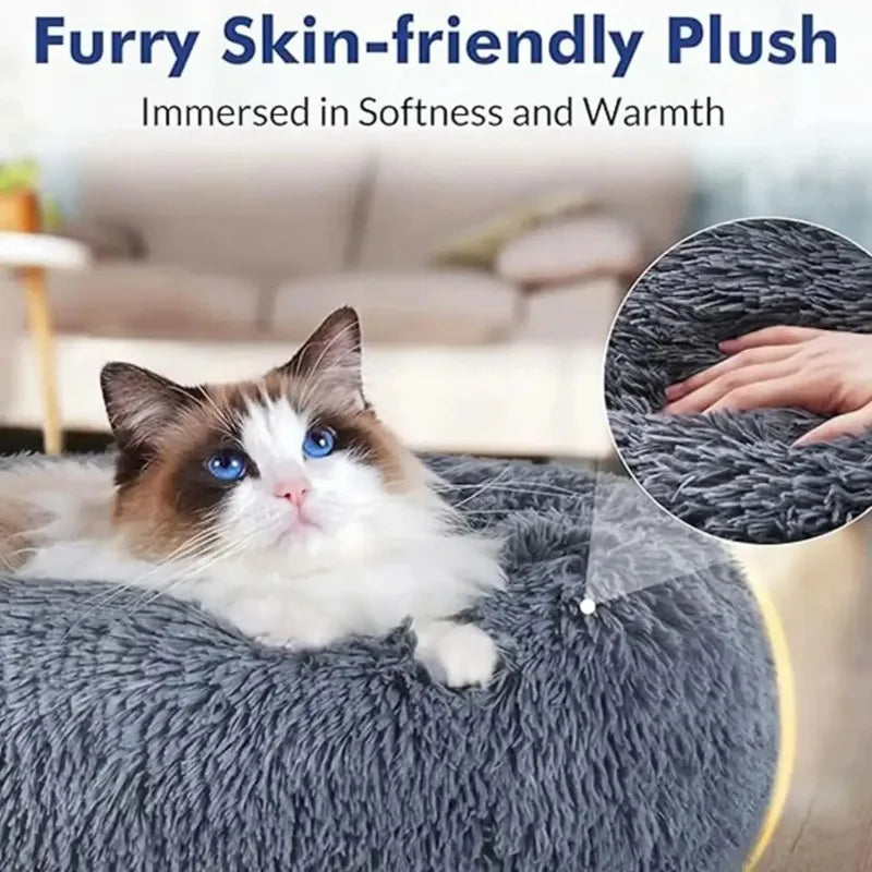 Round Pet Bed 40–90cm – Super Soft, Plush, Warm, for Medium & Large Dogs and Cats