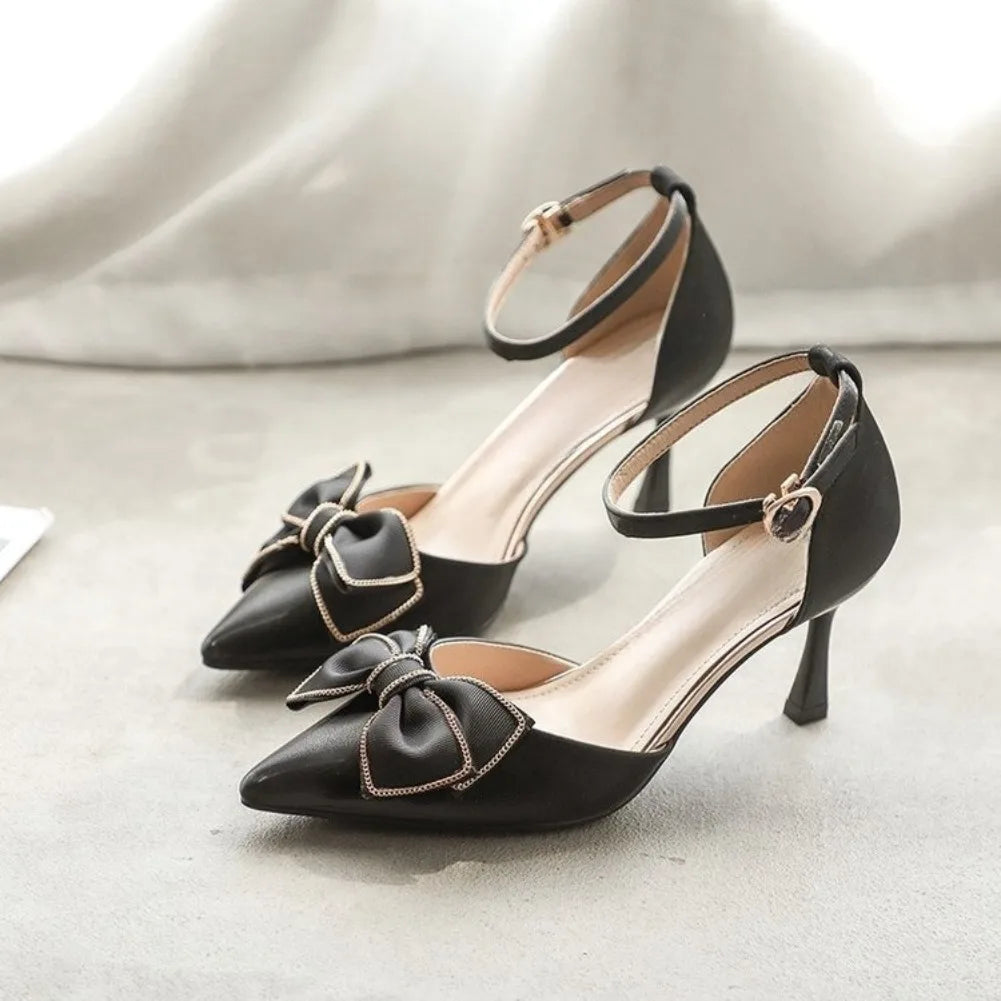 Women's Medium Heel Pointed Toe Butterfly Stilettos