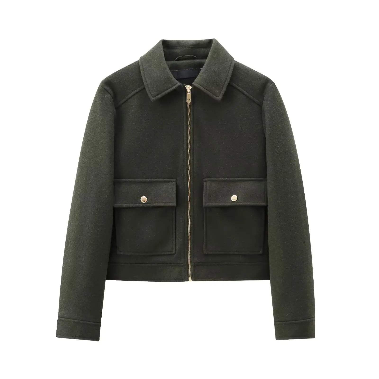Veste Femme Zippée – Manches Longues, Poches, Automne/Hiver, Style Urbain Élégant