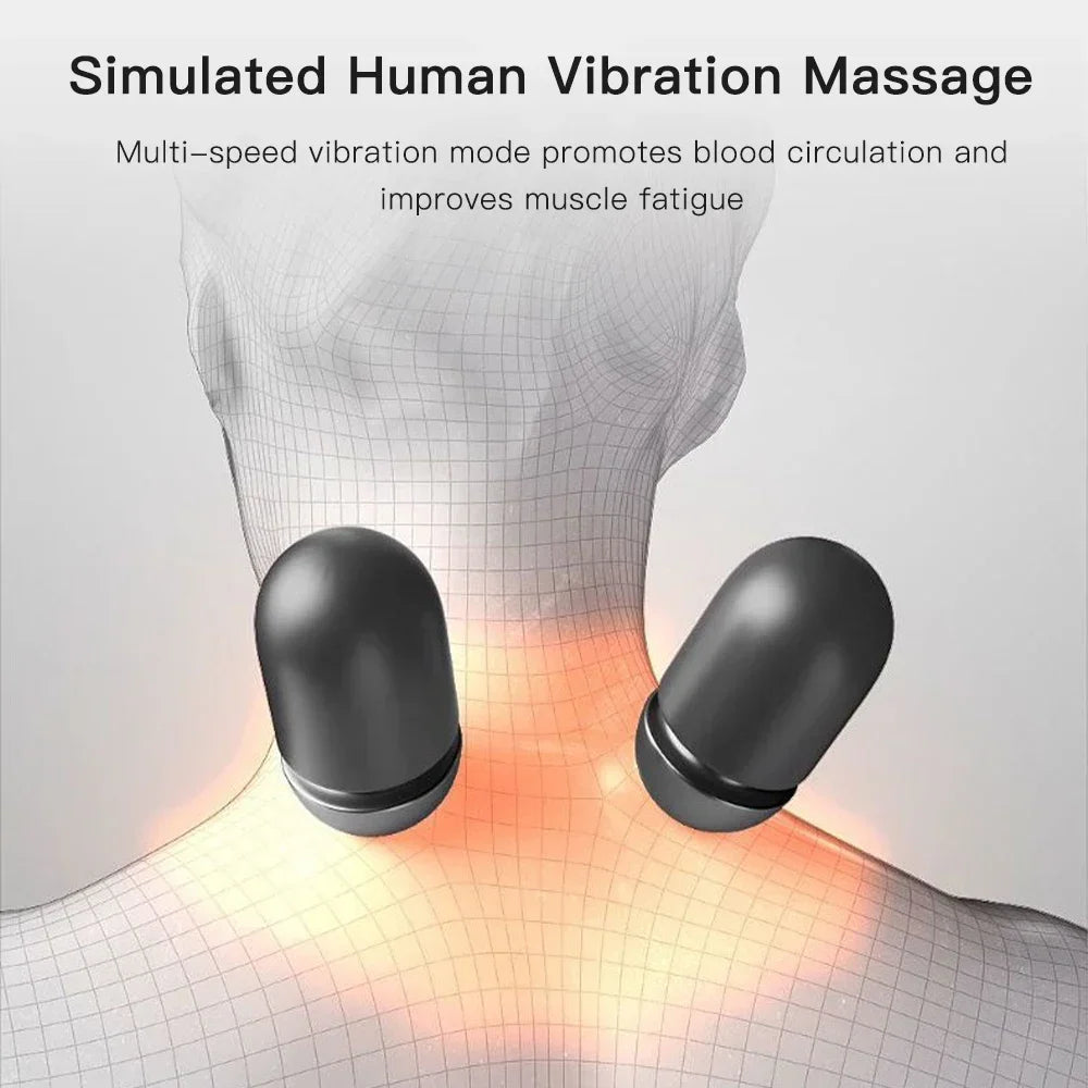 Electric Neck Massager Pillow – Hot Compress, Heating & Vibration, Cervical & Shoulder Massage, Back Traction