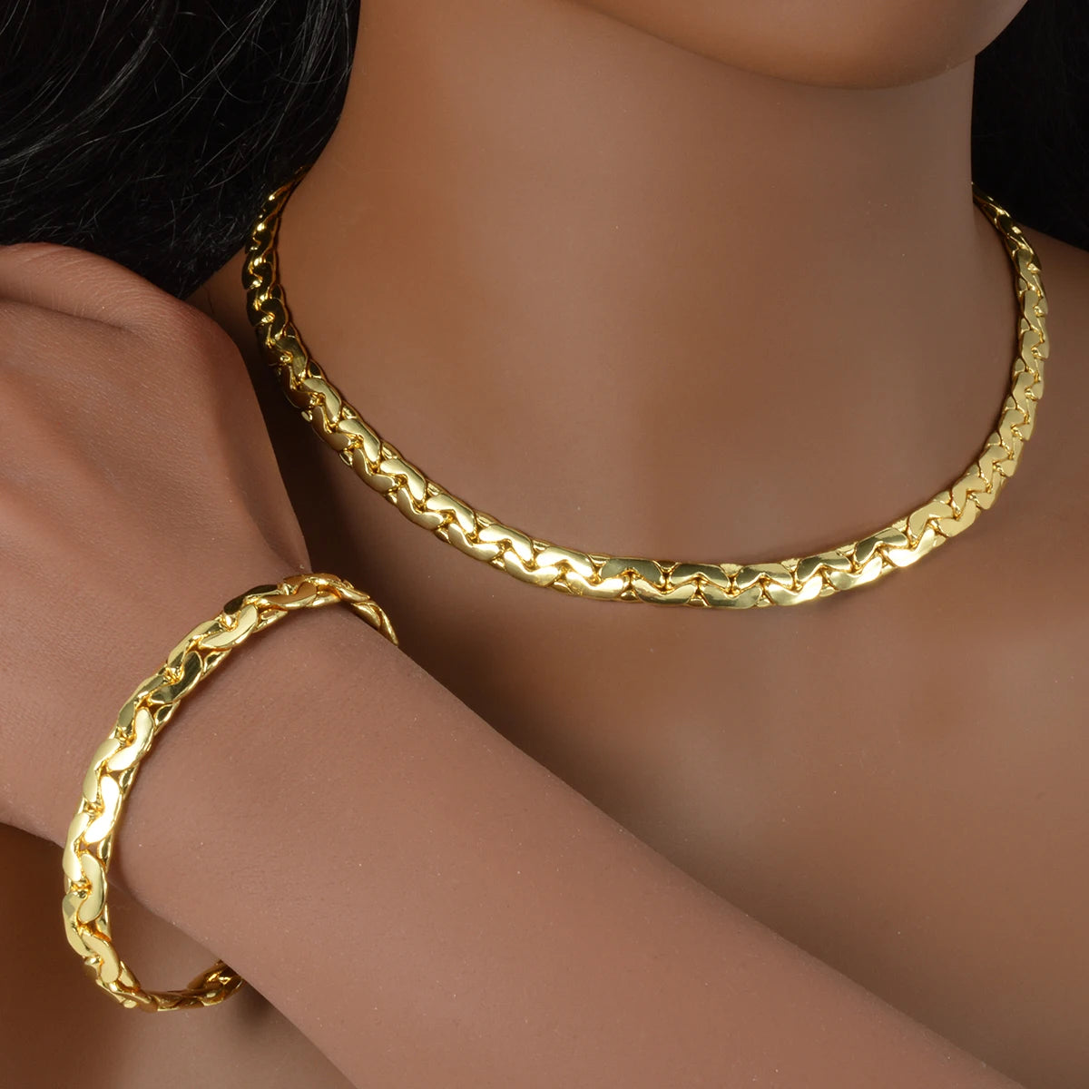 Sunny Luxury Copper Alloy Necklace & Bracelet Set