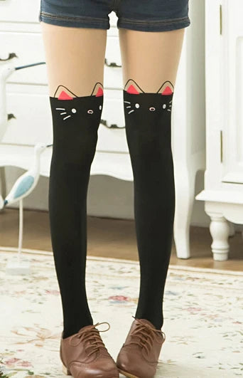 Kids Cartoon Tights – Warm, Spring/Autumn, Animal Print, Girls Stockings