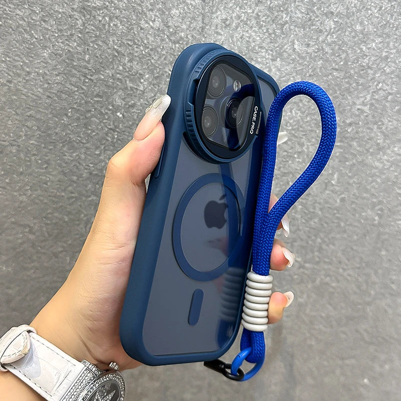 Foldable Glass Lens iPhone Case – Magnetic, Shockproof, Magsafe Compatible