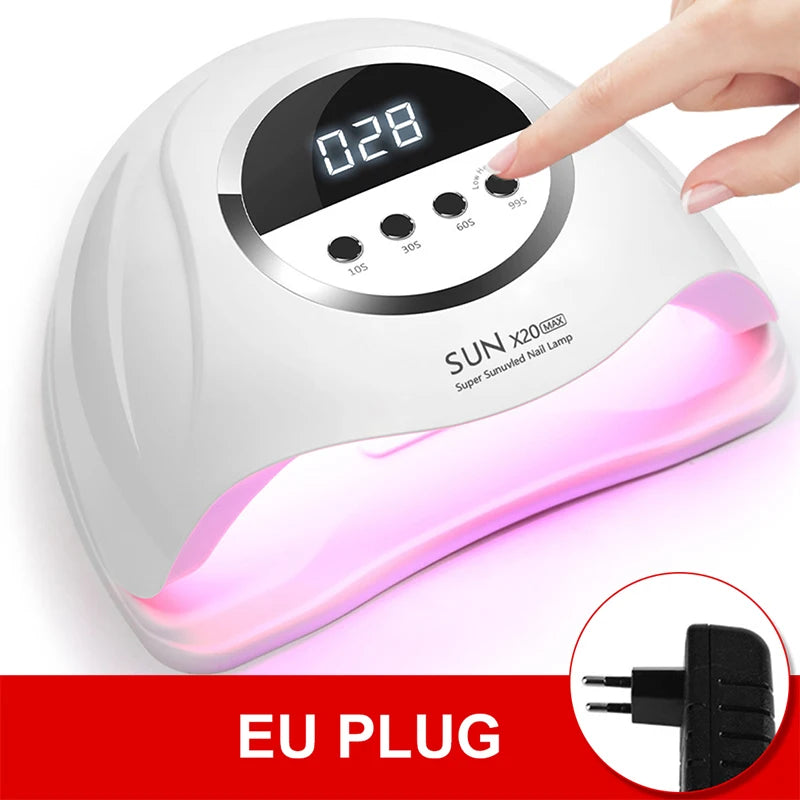 320W SUN X19 MAX Nail Lamp – 72 LEDs, UV/LED, Gel Polish Curing, Large LCD Touch Screen