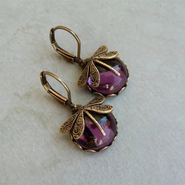 Libellule Vintage – Dragonfly Drop Earrings