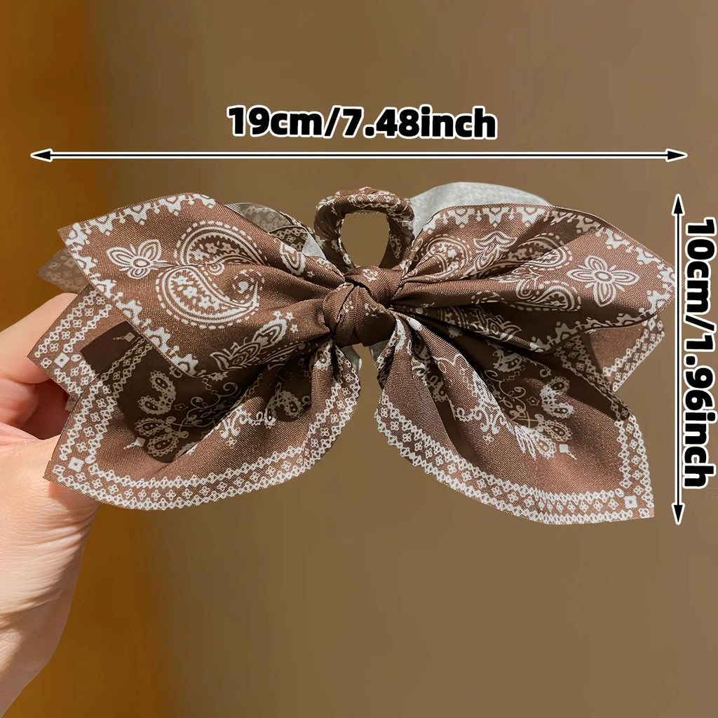 Brown Cashew Flower Hair Clip – Elegant Shark Clip for Women