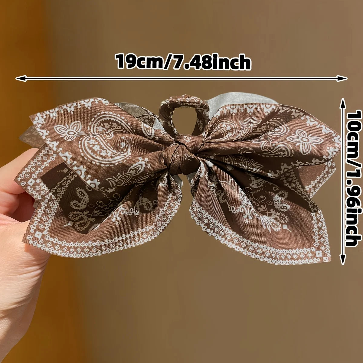 Brown Cashew Flower Hair Clip – Elegant Shark Clip for Women