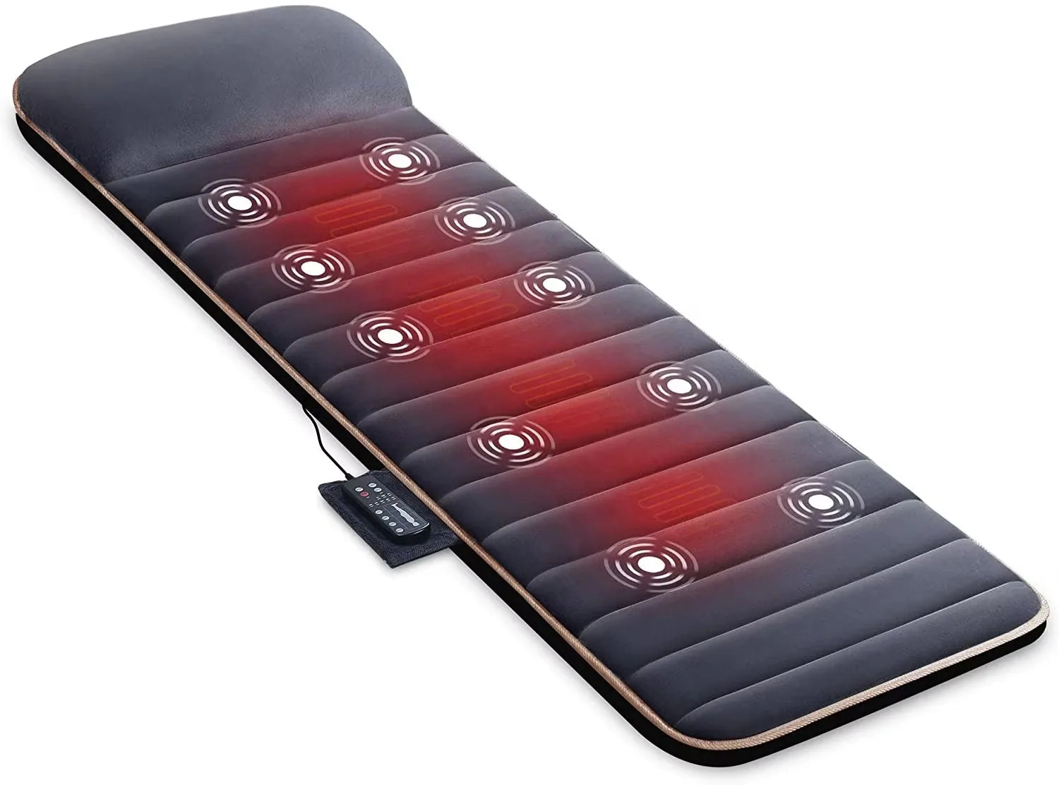 XINDU Full Body Massage Mat – Memory Foam, Heat, 10 Vibration Motors, 6 Heating Pads, Neck/Waist/Legs