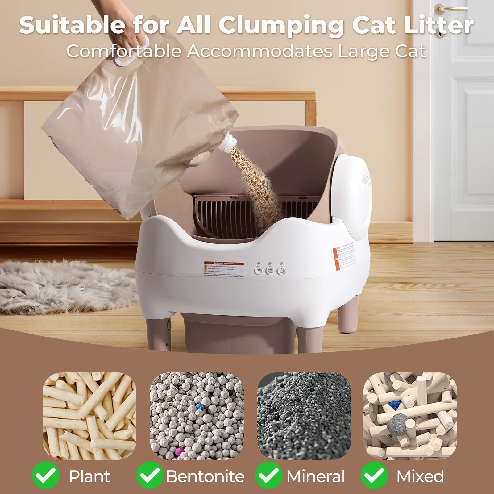APP-Controlled Automatic Cat Litter Box – Self-Cleaning, Odor-Eliminating