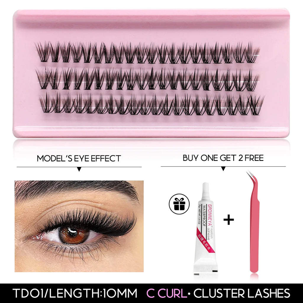 Veltrinay DIY Lash Kit – Natural Volume, Includes Tweezers & Glue, Salon-Quality at Home
