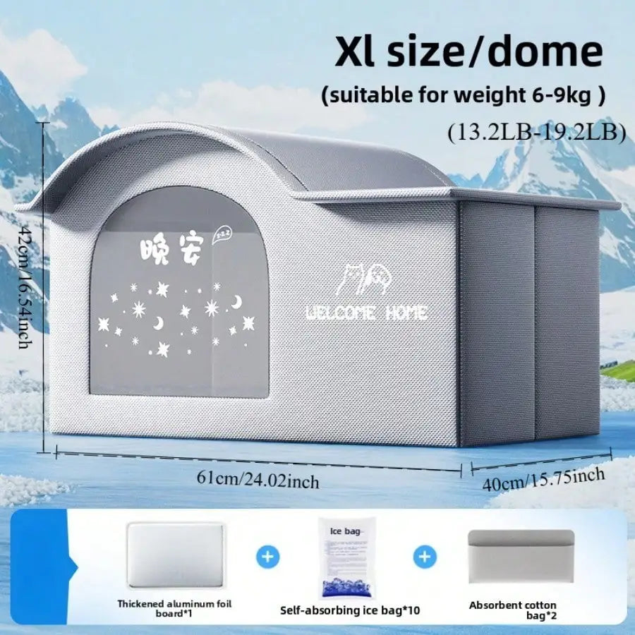 Pet Cooling Bed – Summer Ice House, Air-Conditioned, Small Cats & Dogs, Four Seasons Use