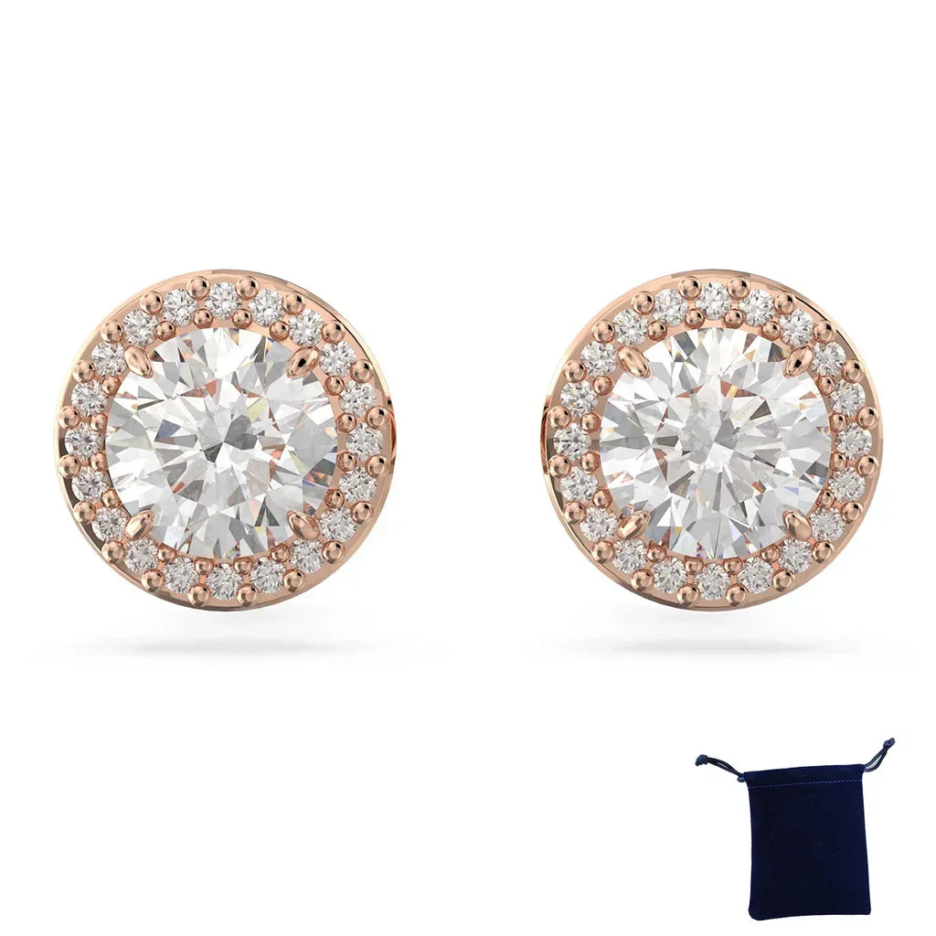 Women's Classic Diamond Round Crystal Necklace Set – S925 Silver