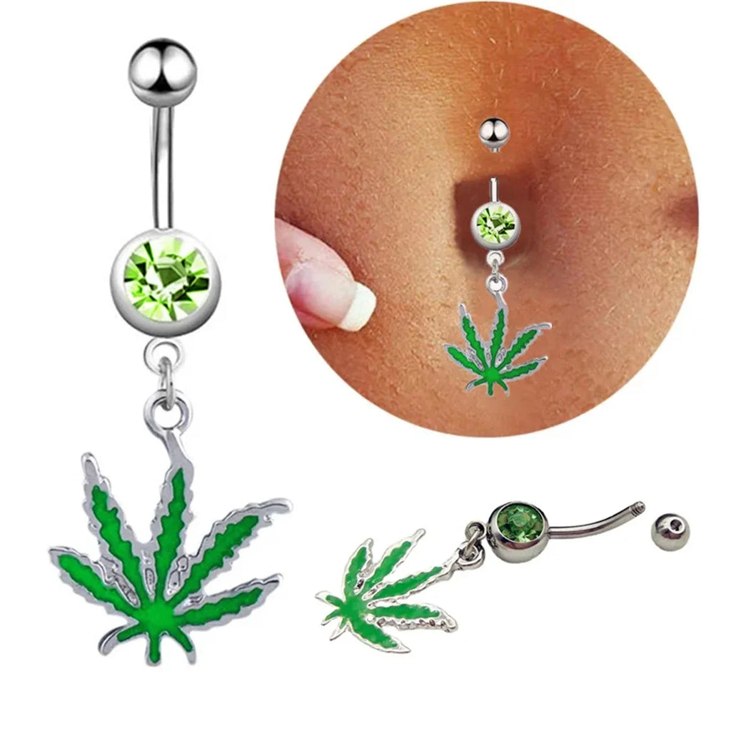 Verdé Leaf Navel Ring