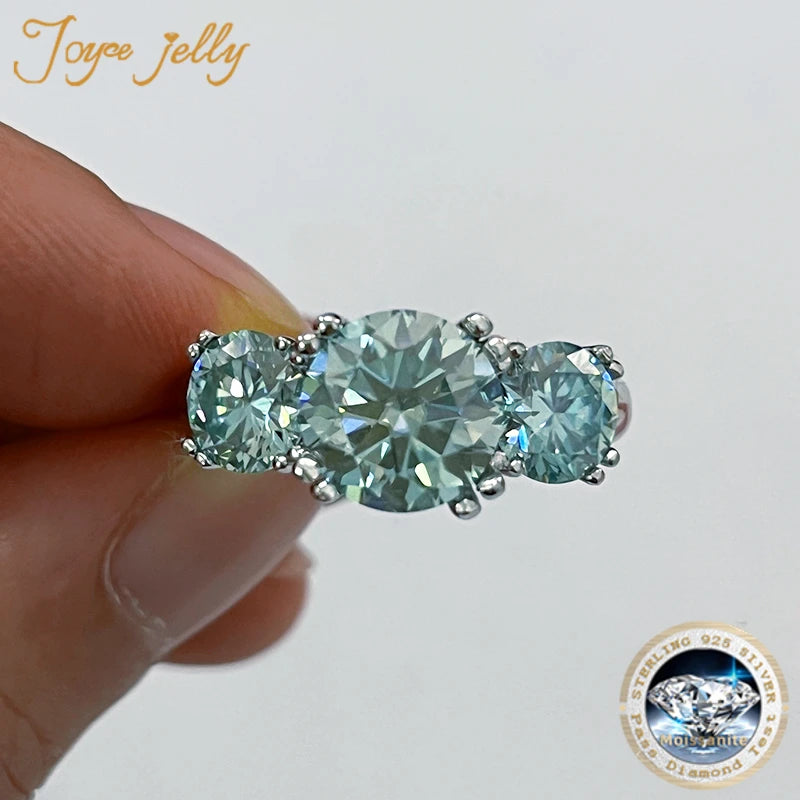 JoyceJelly 5Carat Total VVS 3EX Cut Moissanite Diamond Ring For Women Timeless Trends Sterling S925 Silver Jewelry Wedding Bands