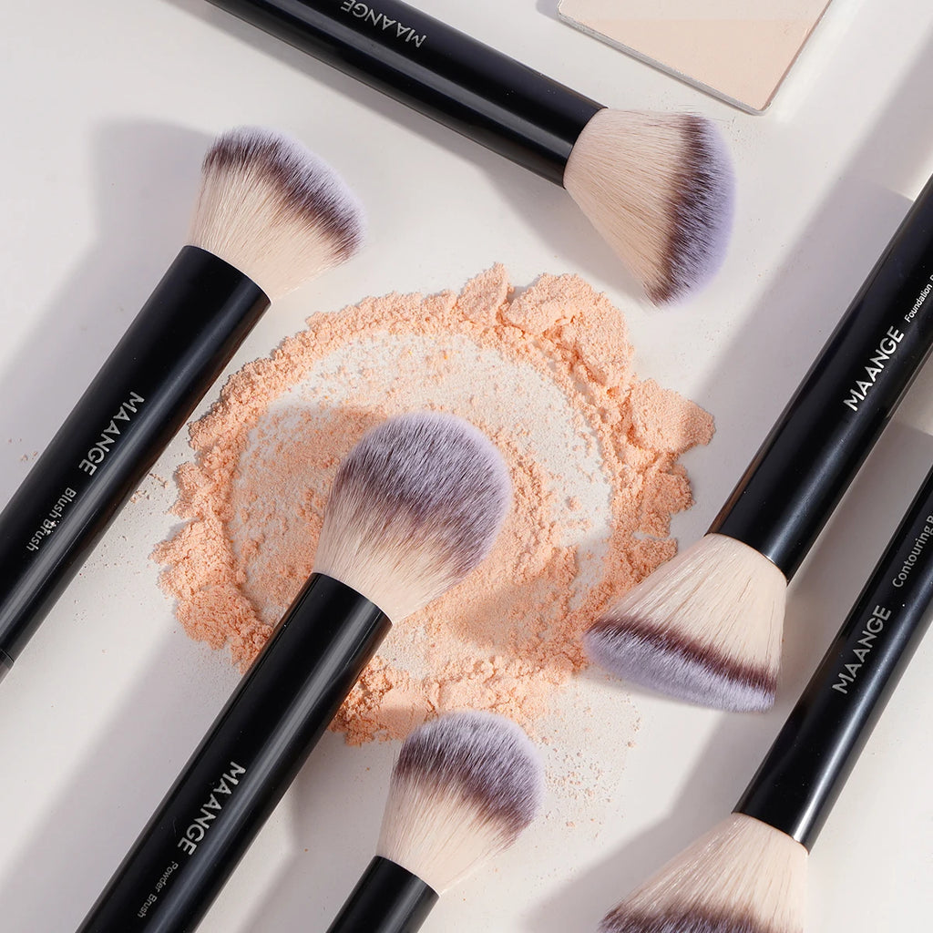 MAANGE 20PCS Makeup Brush Set – Powder, Eyeshadow, Foundation, Eyebrow, Contour, Blending, With Travel Bag