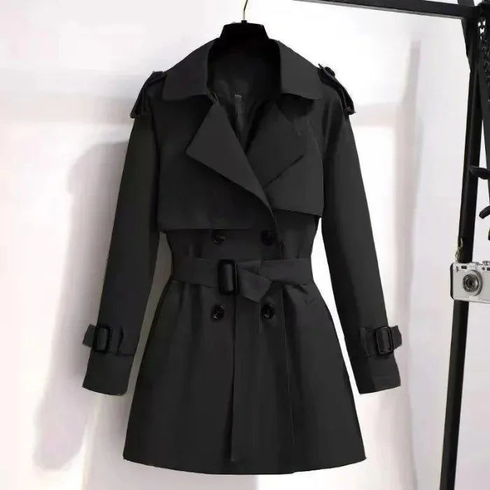 Manteau Femme Mi-Long – British Style, Slim Waist, Fashionable Autumn/Winter