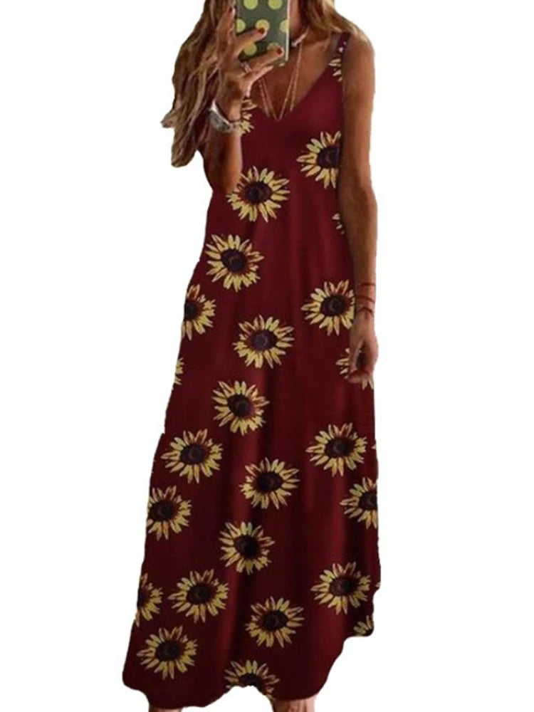 Summer Women’s Green Slim Fit V-Neck Dress