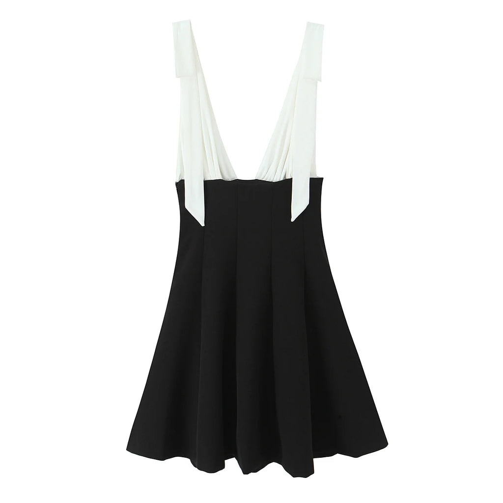 DUOPERI Women Summer Patchwork A-Line Mini Dress