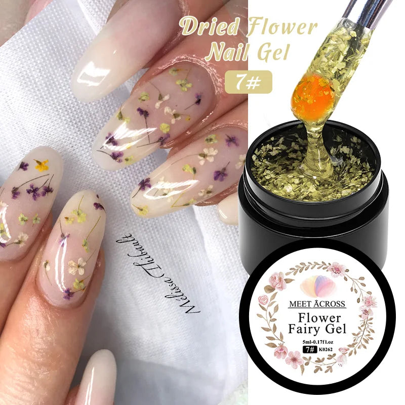 5ml Pink Dried Flower Gel Polish – Semi-Permanent, UV Soak-Off, Fairy Nail Art