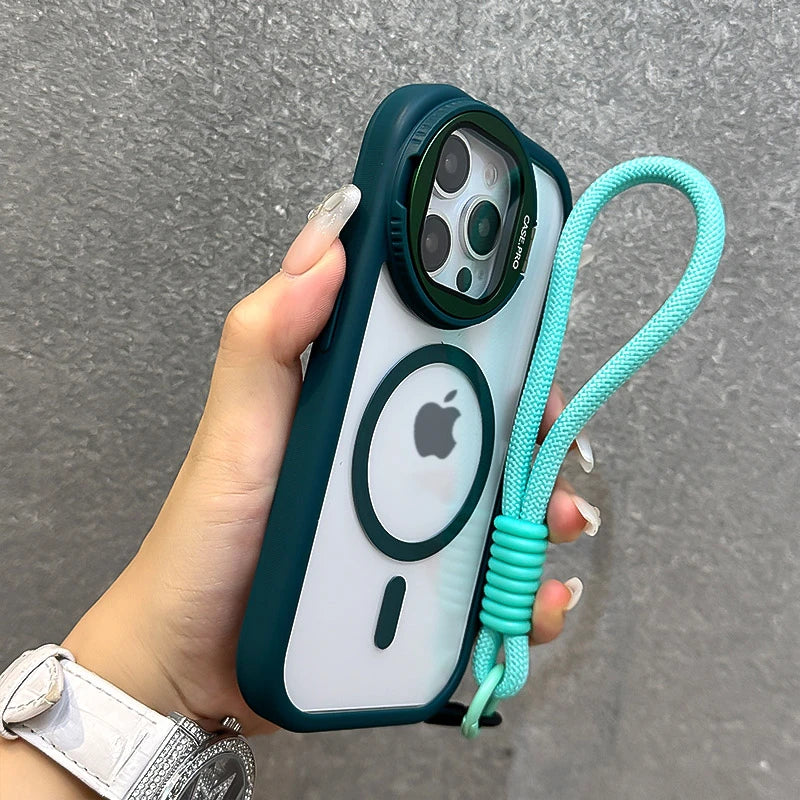 Foldable Glass Lens iPhone Case – Magnetic, Shockproof, Magsafe Compatible