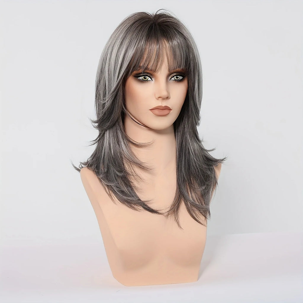 Medium Wavy Synthetic Wig – Chin-Length, Heat-Resistant