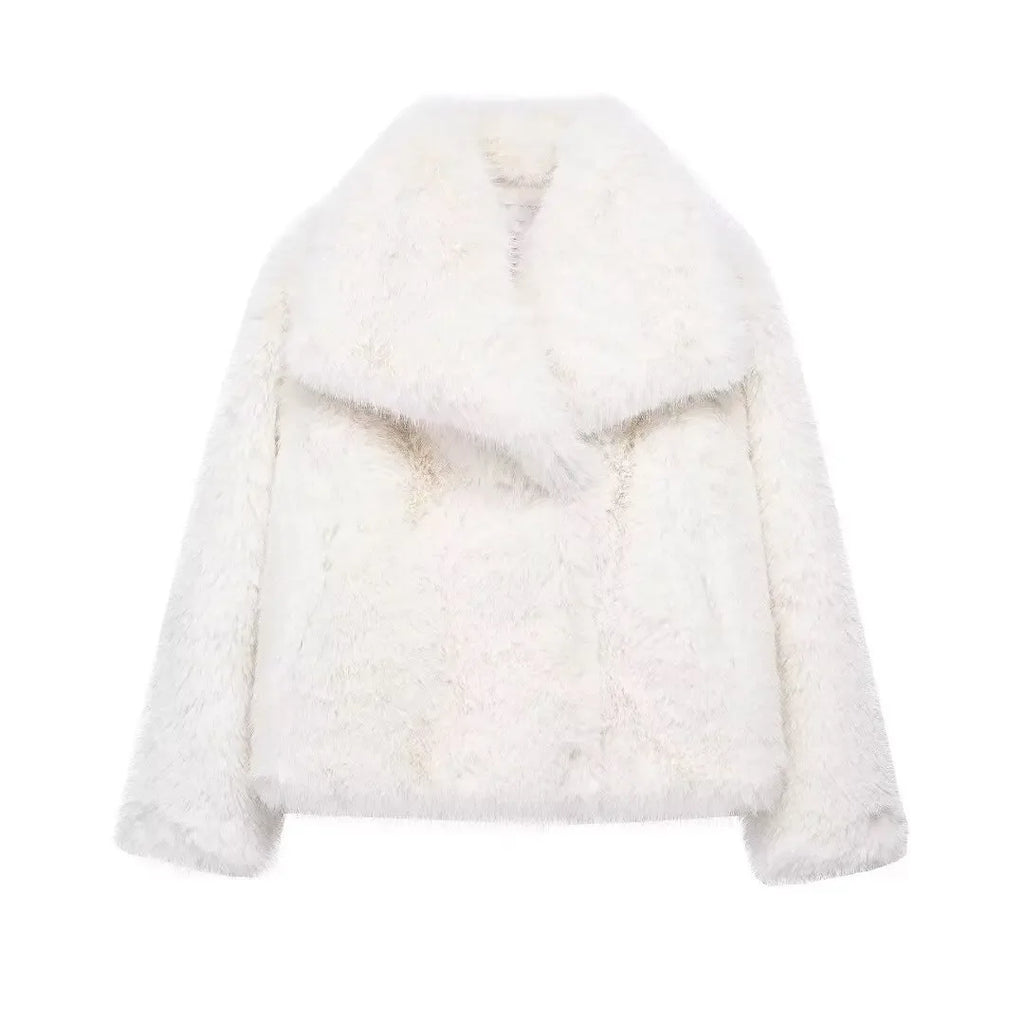 HXAO Women's Winter Faux Fur Coat 2024 – Plush Fluffy Autumn Jacket