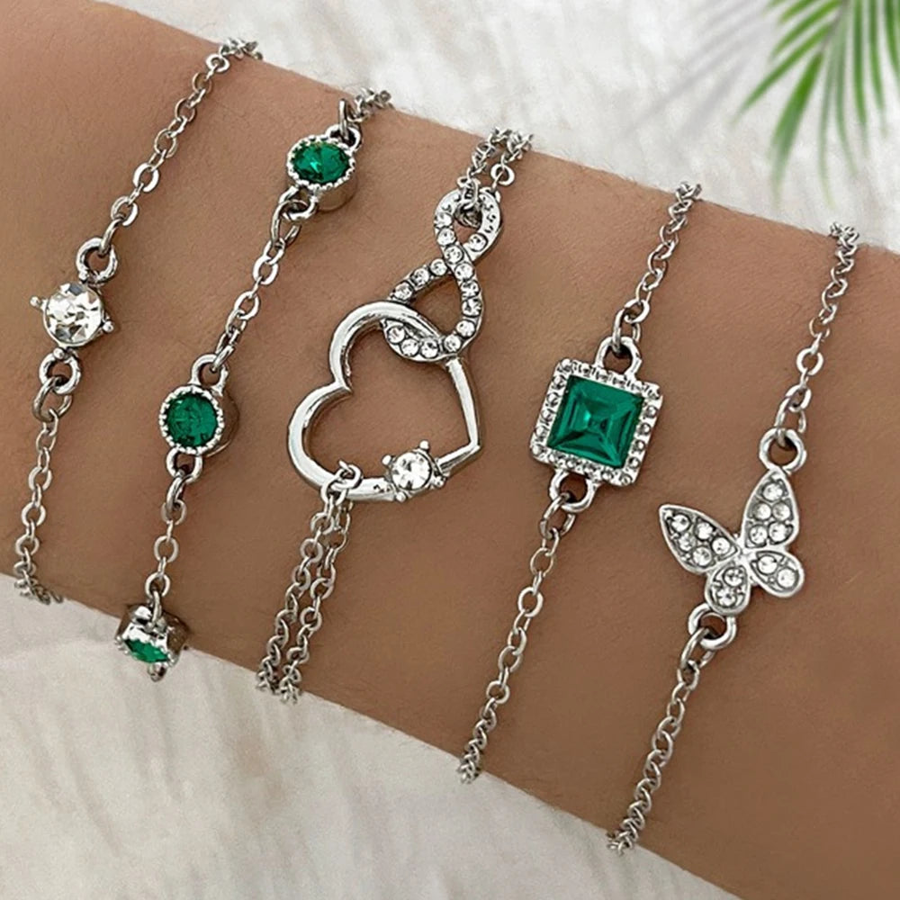Éclat Infini – 5-Piece Rhinestone Bracelet Set