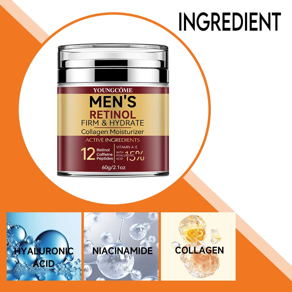 Men's Retinol Face Cream – Firming, Moisturizing, Collagen, Brightening, Wrinkle Smooth