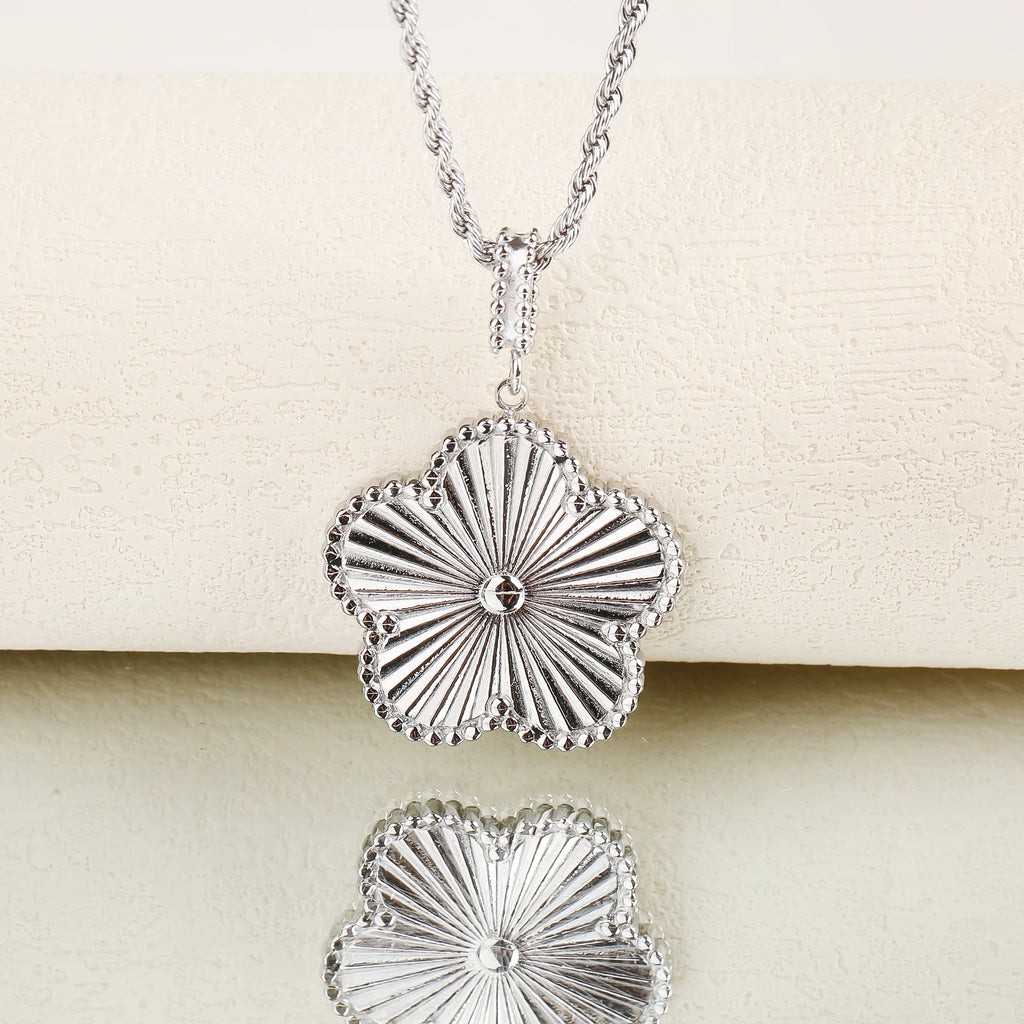 Classic Stainless Steel Laser Pendant Necklace – 45/60cm for Women